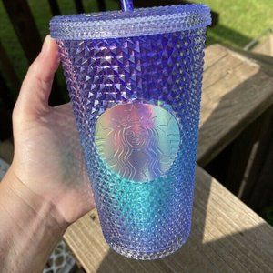 Starbucks Summer 2021 Mermaid Purple ombré studded 16oz Grande Tumbler